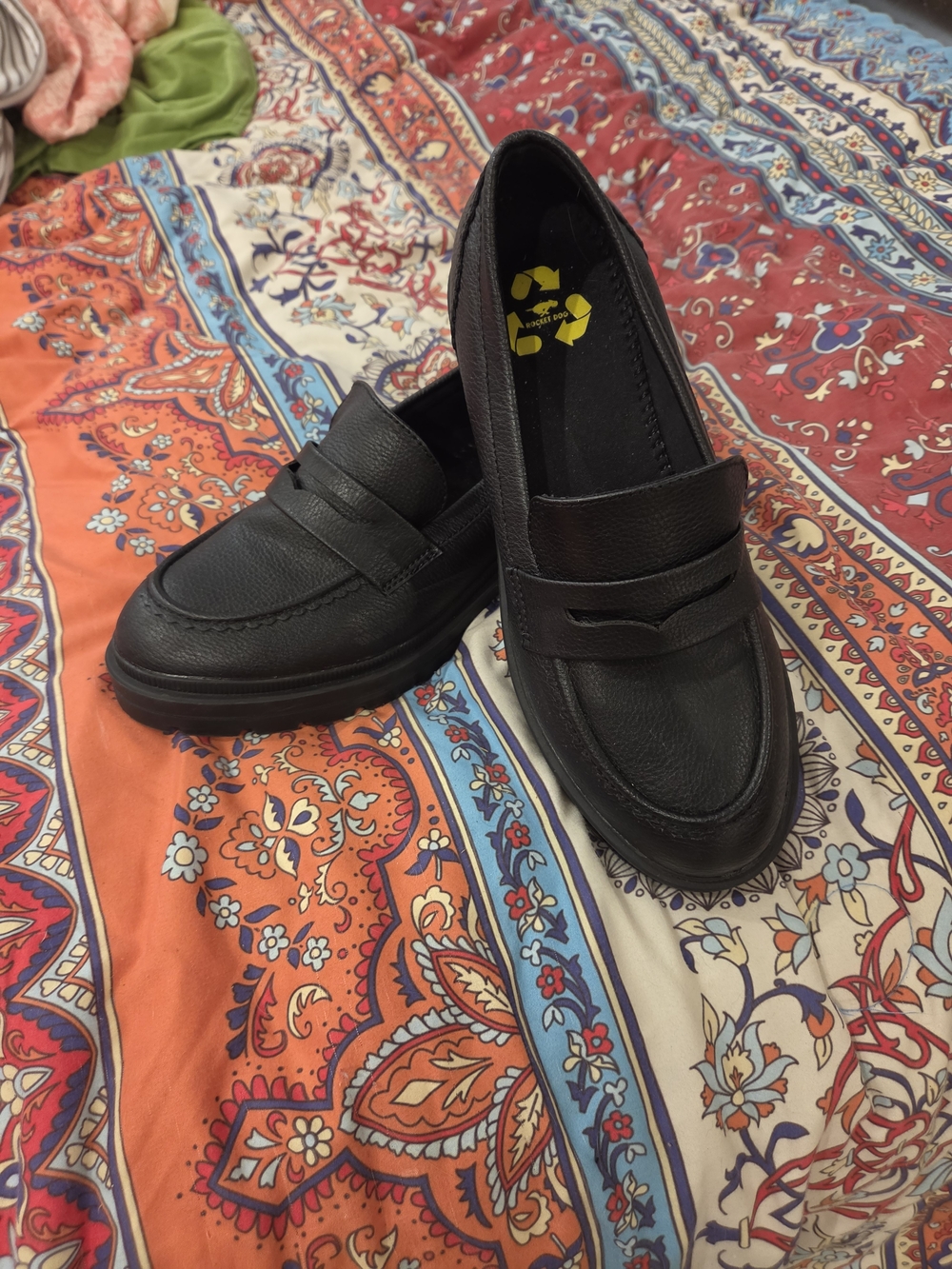 Rocket Dog Black Leather Penny Loafers